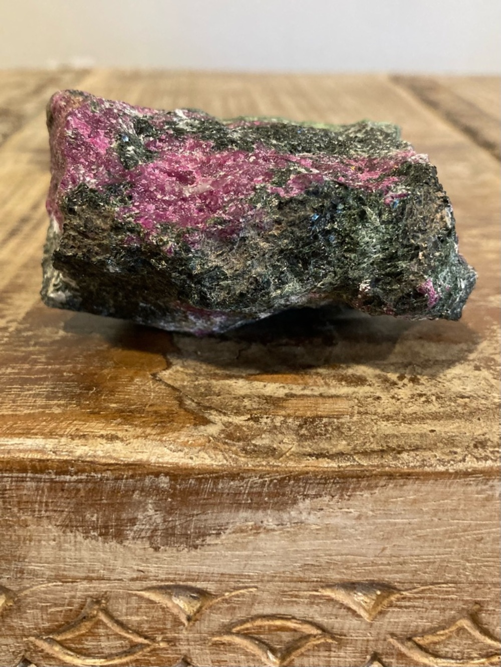 Multicolored Green Purple and Black Stone Rock Chunk Ruby in Zoisite (Anyolite) - Picture 6 of 15